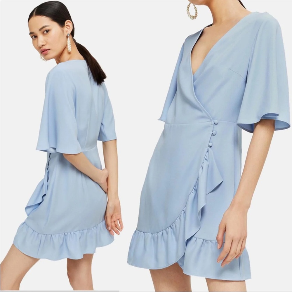 TopShop ruffle wrap mini dress
